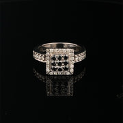 Black Diamond Halo Ring