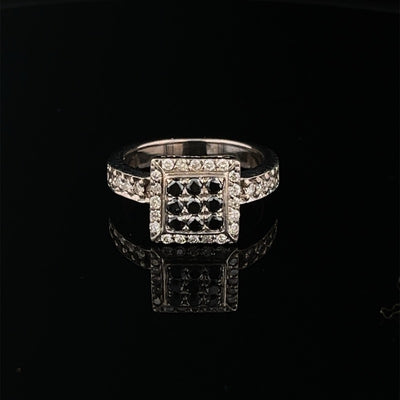 Black Diamond Halo Ring