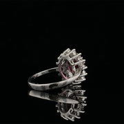 Oval Pink Tourmaline and Diamond Ring