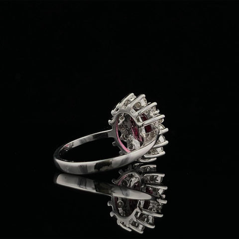 Oval Pink Tourmaline and Diamond Ring