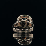 Round Smokey Quartz and Diamond Ring