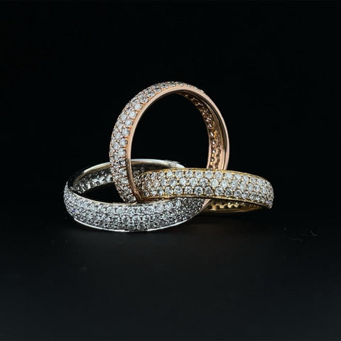 Tri-Color Diamond Roller Ring