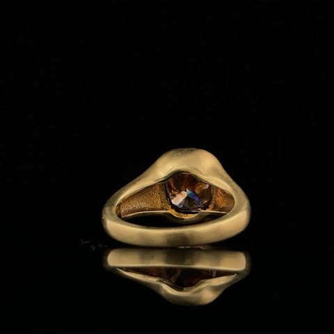 Natural Brown Cushion Diamond Ring