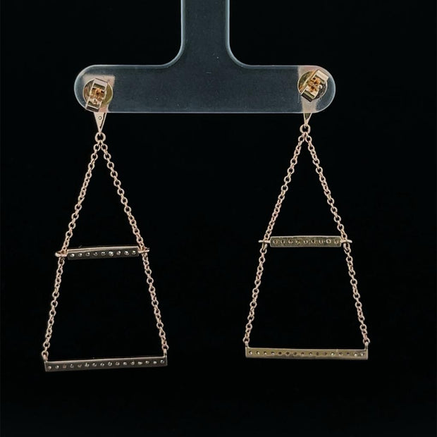 Double Diamond Bar Earring