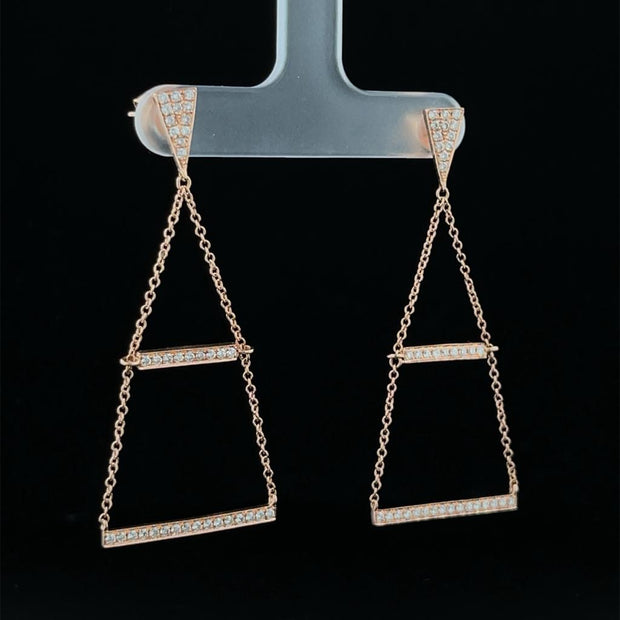 Double Diamond Bar Earring