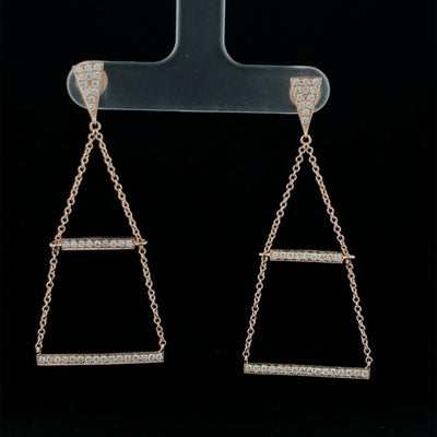 Double Diamond Bar Earring