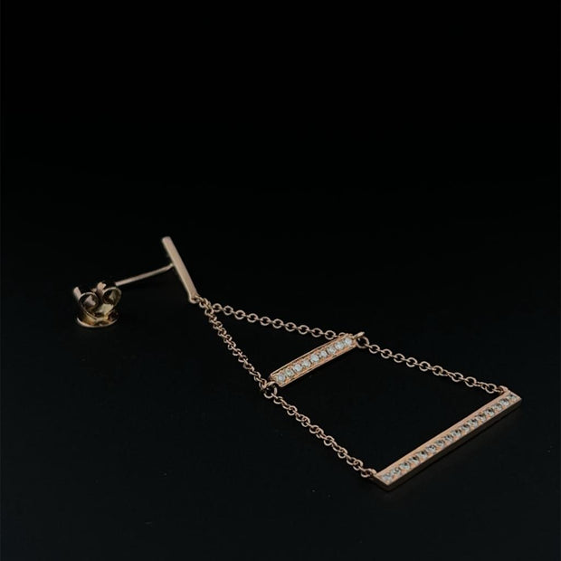 Double Diamond Bar Earring