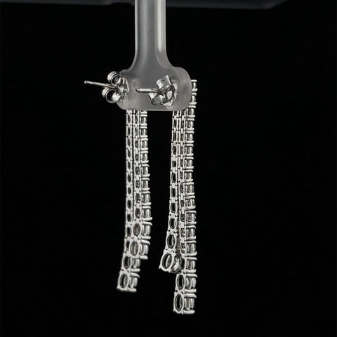 Graduated Diamond Bar Earrings