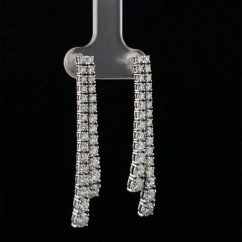 Graduated Diamond Bar Earrings