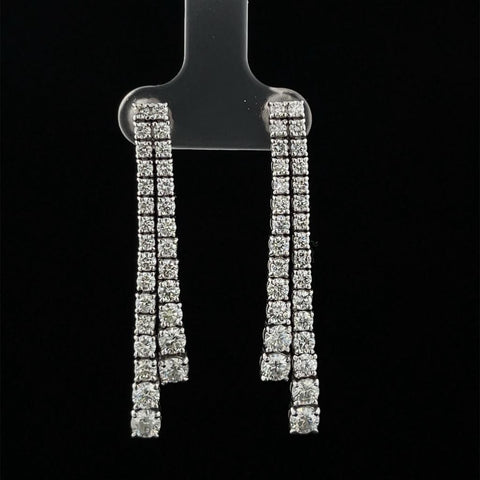 Graduated Diamond Bar Earrings