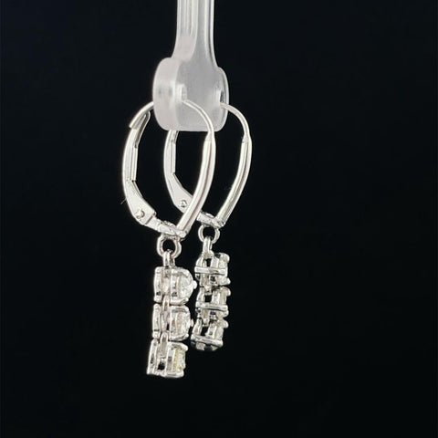 Three Stone Diamond Earrings