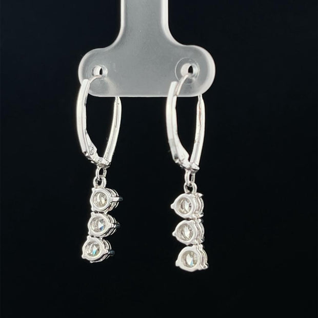 Three Stone Diamond Earrings