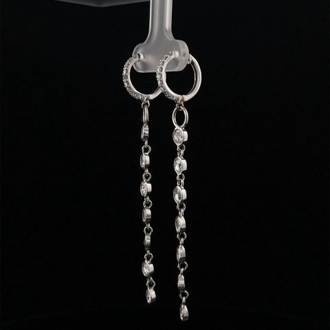 Rose Cut Diamond Dangle Earrings