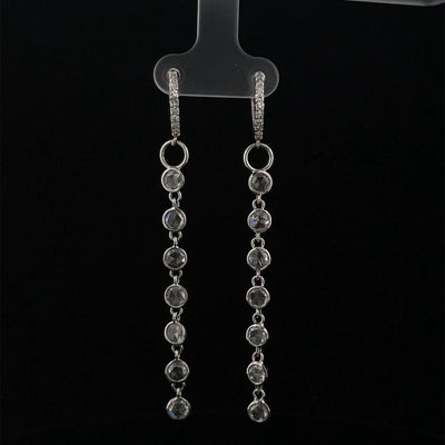 Rose Cut Diamond Dangle Earrings