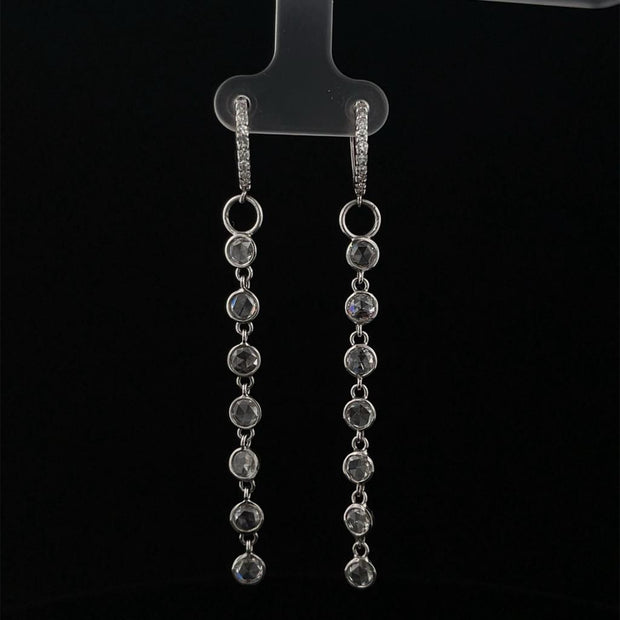 Rose Cut Diamond Dangle Earrings