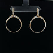 Double Diamond Hoop Earrings