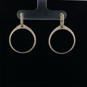 Double Diamond Hoop Earrings