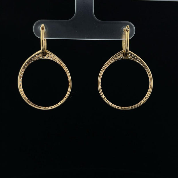 Double Diamond Hoop Earrings