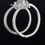 1.25" Diamond Hoop Earrings