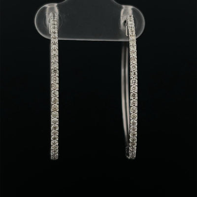 1.25" Diamond Hoop Earrings