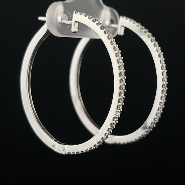 1.25" Diamond Hoop Earrings