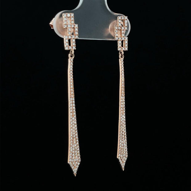 Pave Diamond Dagger Earrings