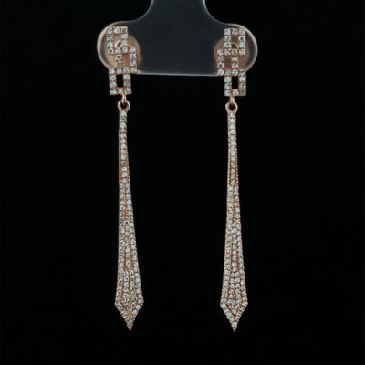 Pave Diamond Dagger Earrings