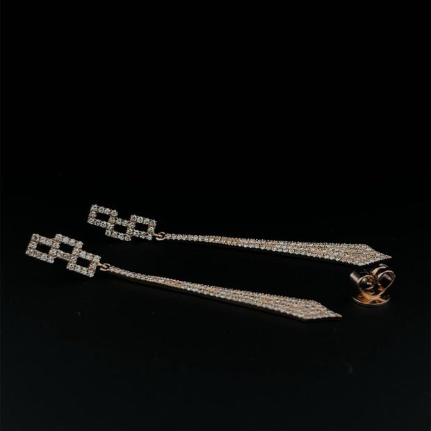 Pave Diamond Dagger Earrings