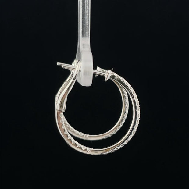 0.75" Diamond Hoop Earrings