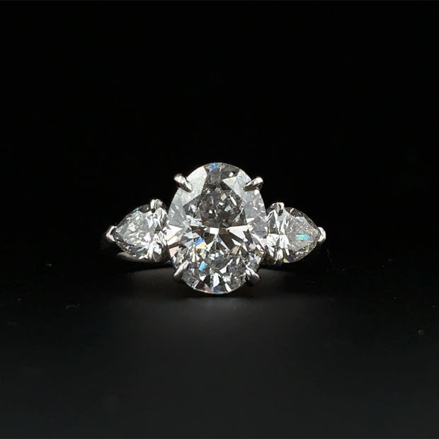 Oval and Pear Shape Diamond Engagement Ring