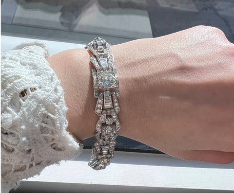 Estate Platinum and Diamond Bracelet