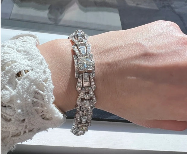 Estate Platinum and Diamond Bracelet