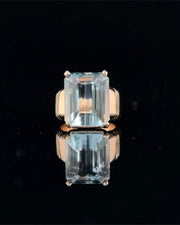 Emerald Cut Aquamarine Ring