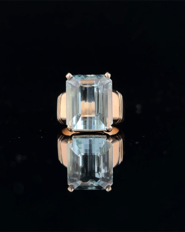 Emerald Cut Aquamarine Ring