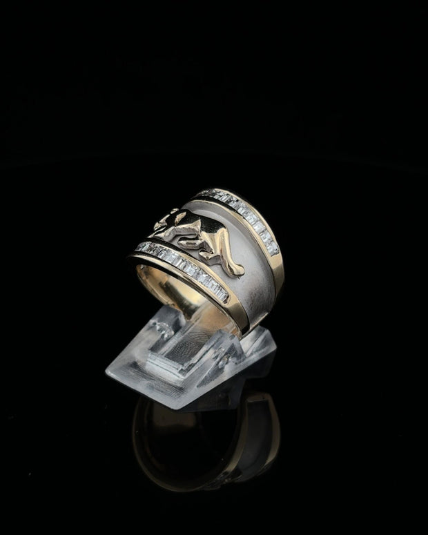 Two-Tone Diamond Panther Ring