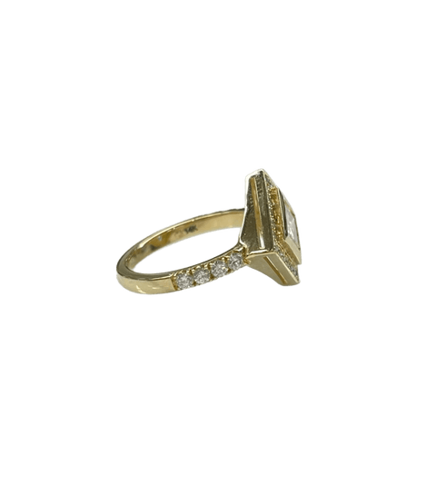 Princess Cut Bezel Set Diamond Ring