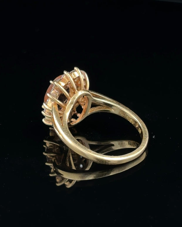 Imperial Topaz and Diamond Ring