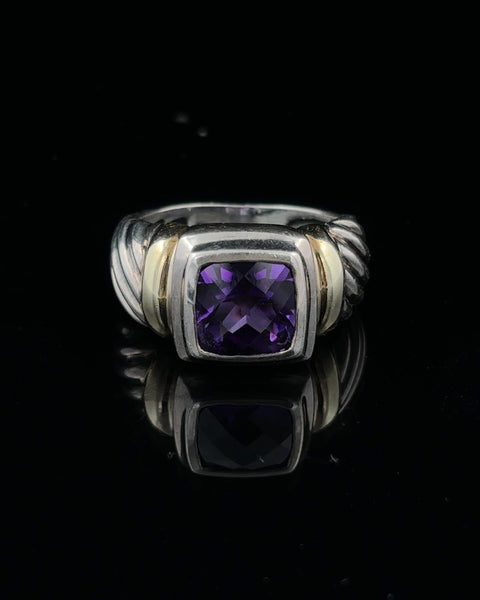 Pre-Owned David Yurman Amethyst Two Tone Ring