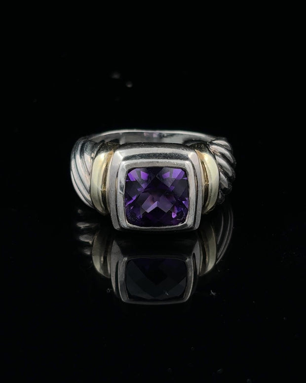 Pre-Owned David Yurman Amethyst Two Tone Ring