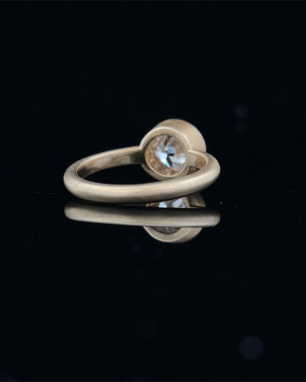 Bezel Set Old European Engagement Ring