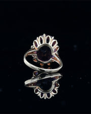 Oval Amethyst Solitaire Ring