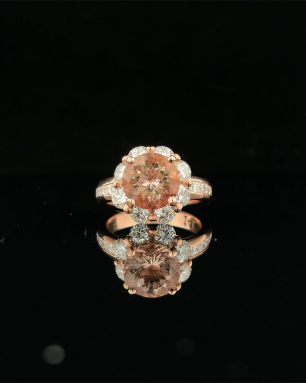 Pink Morganite and Diamond Ring