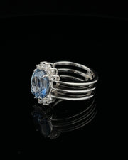 Oval Blue Sapphire & Diamond Ring