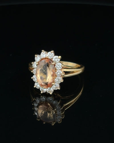Imperial Topaz and Diamond Ring