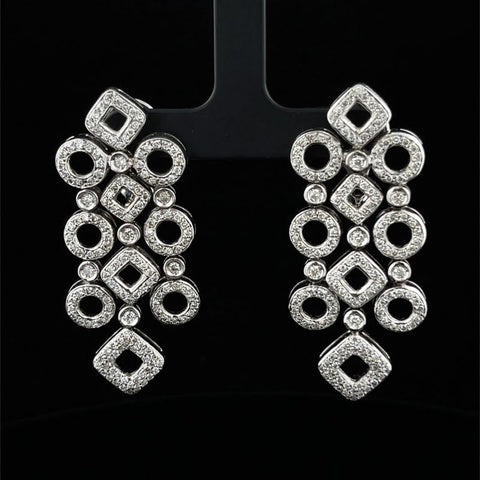 Pave Diamond Dangle Earrings