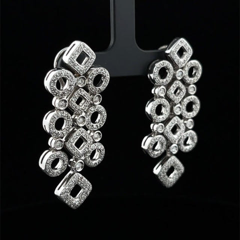 Pave Diamond Dangle Earrings