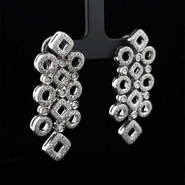 Pave Diamond Dangle Earrings