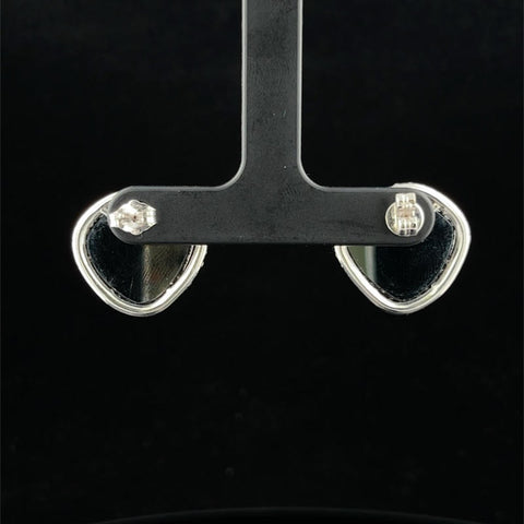 Black Spinel Halo Stud Earrings