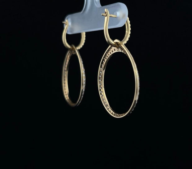 Double Diamond Hoop Earrings