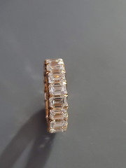 5.93ct Emerald Cut Eternity Band in Rose Gold